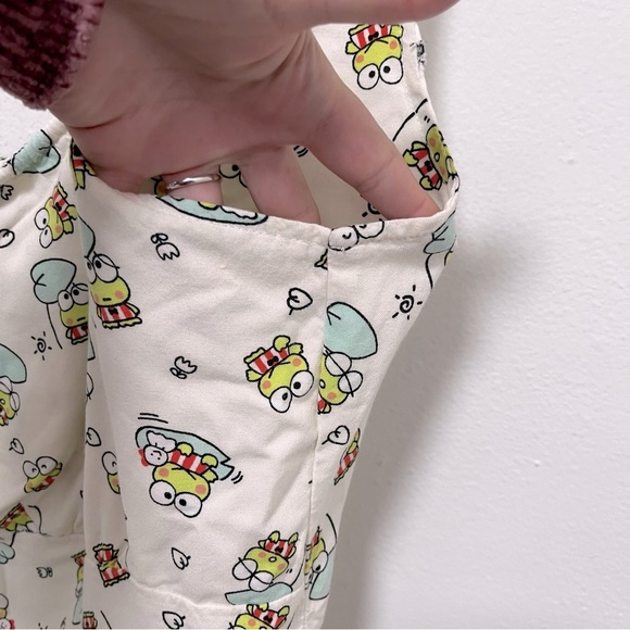 KEROPI By Sanrio Milkmaid Blouse Top Smocked Back In Cream Size XL - Picture 5 of 8